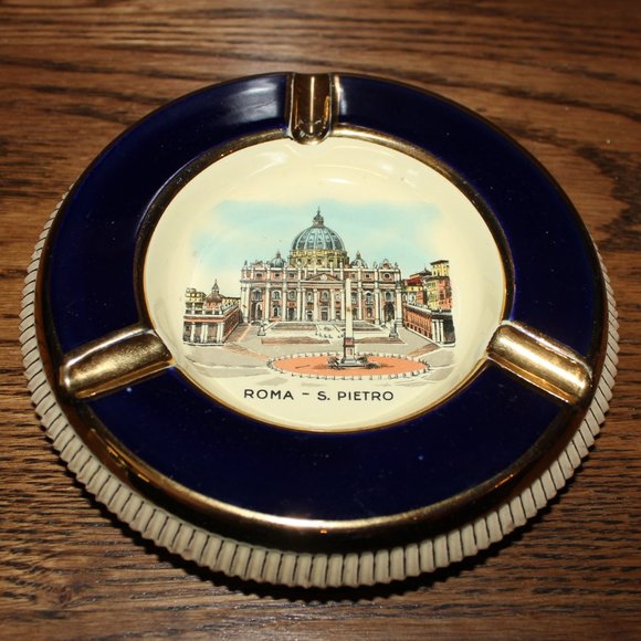 3/$77❤️vintage handmade Oto Roma San Pietro Basilica ceramic ashtray Italy - Picture 1 of 9